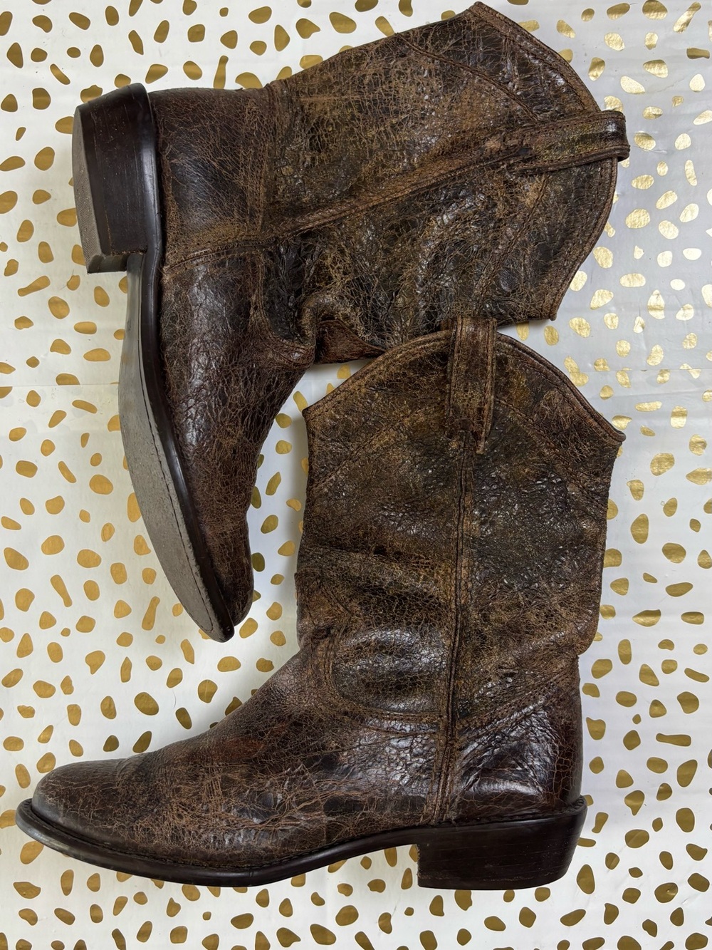 Steven By Steve Madden Distressed Brown Western Ankle Boots